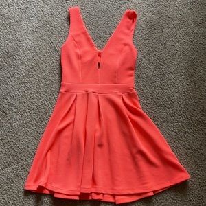 Neon pink spring dress